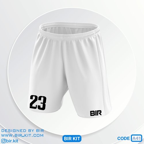 طرح شورت لباس فوتبال-مدل a41 سفید آبی راه راه