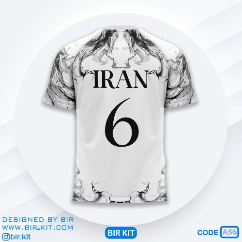 لباس فوتبال طرح پشت سفید مشکی کد a56